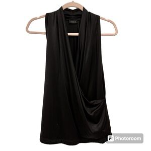 Akris Black Silk Draped Sleeveless Top Sz 10